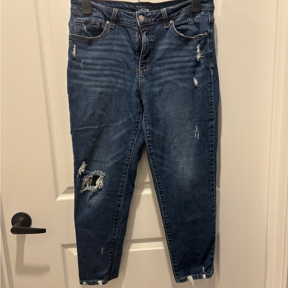 Time and Tru Women's Ankle Jeans in Deep Blue